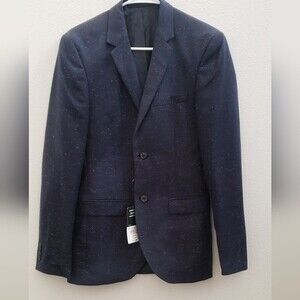 Mens TopMan navy suit jacket blazer. Size 34 regular skinny